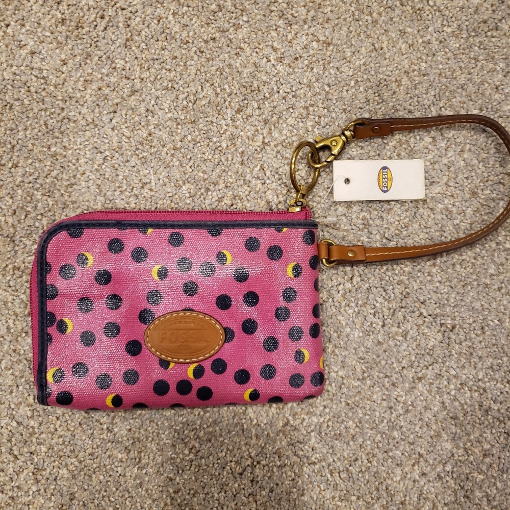 Fossil Keyper Pink Wallet Wristlet NWT